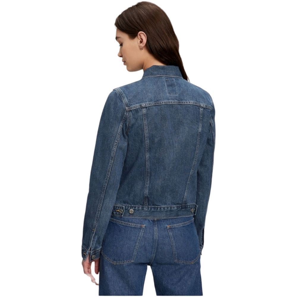 GAP size M dark blue denim jacket with two front pockets NWOT - Picture 12 of 14